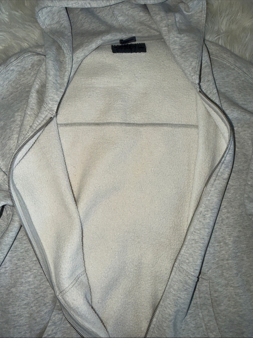 Abercrombie & Fitch Light Heather Gray Essential Full-Zip Hoodie - Picture 7 of 9